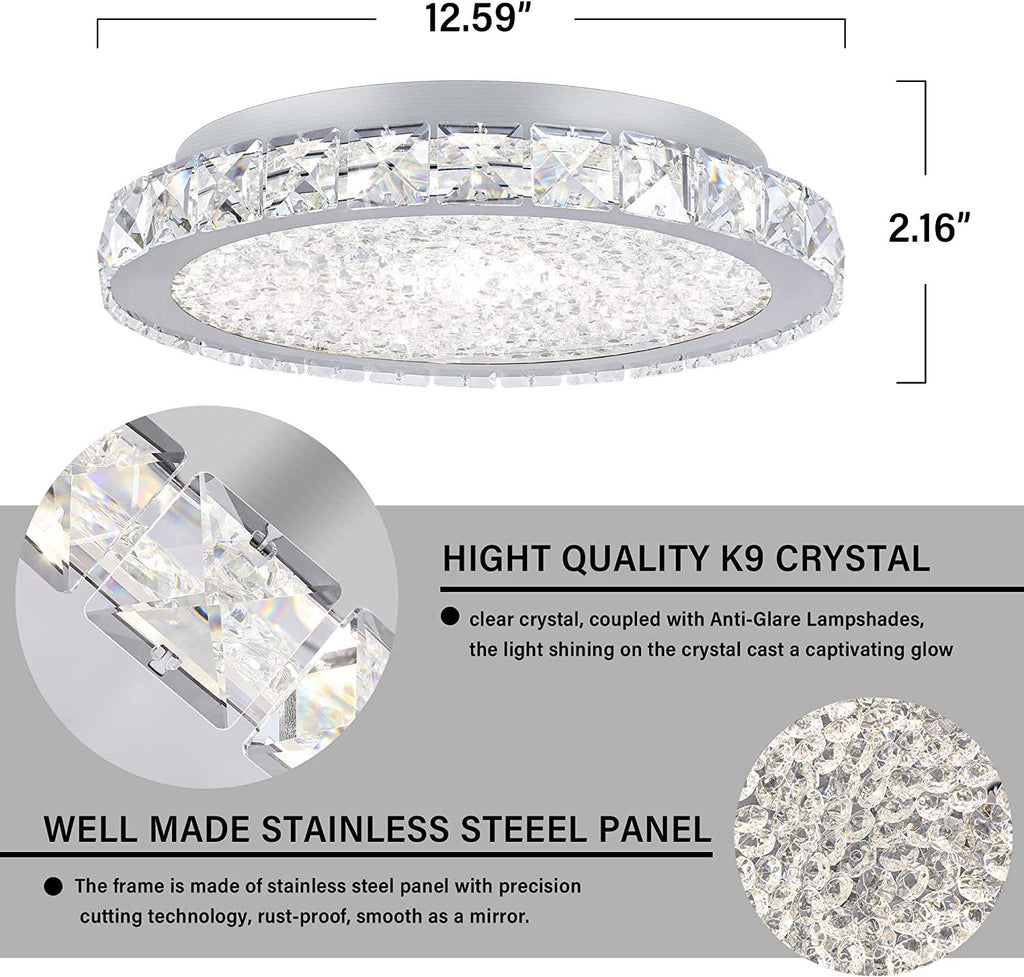 Ultra Thin LED Crystal Lamp Bedroom Ceiling Light
