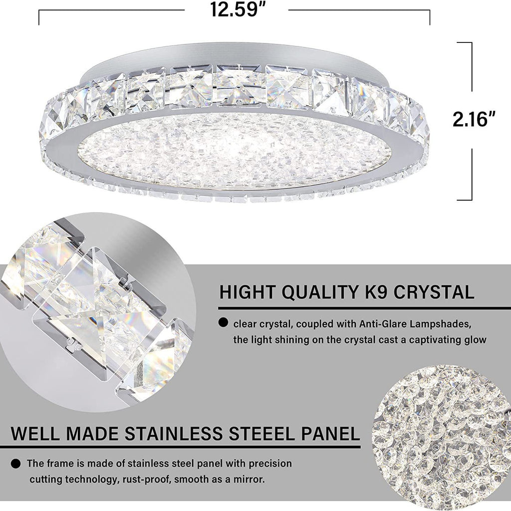Ultra Thin LED Crystal Lamp Bedroom Ceiling Light